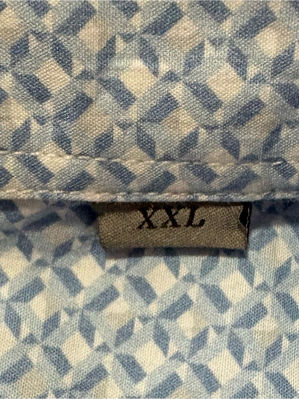 Canali 1934 Men’s XXL Blue Geometric Cotton Luxury Shirt Made Italy tailored - Picture 10 of 16